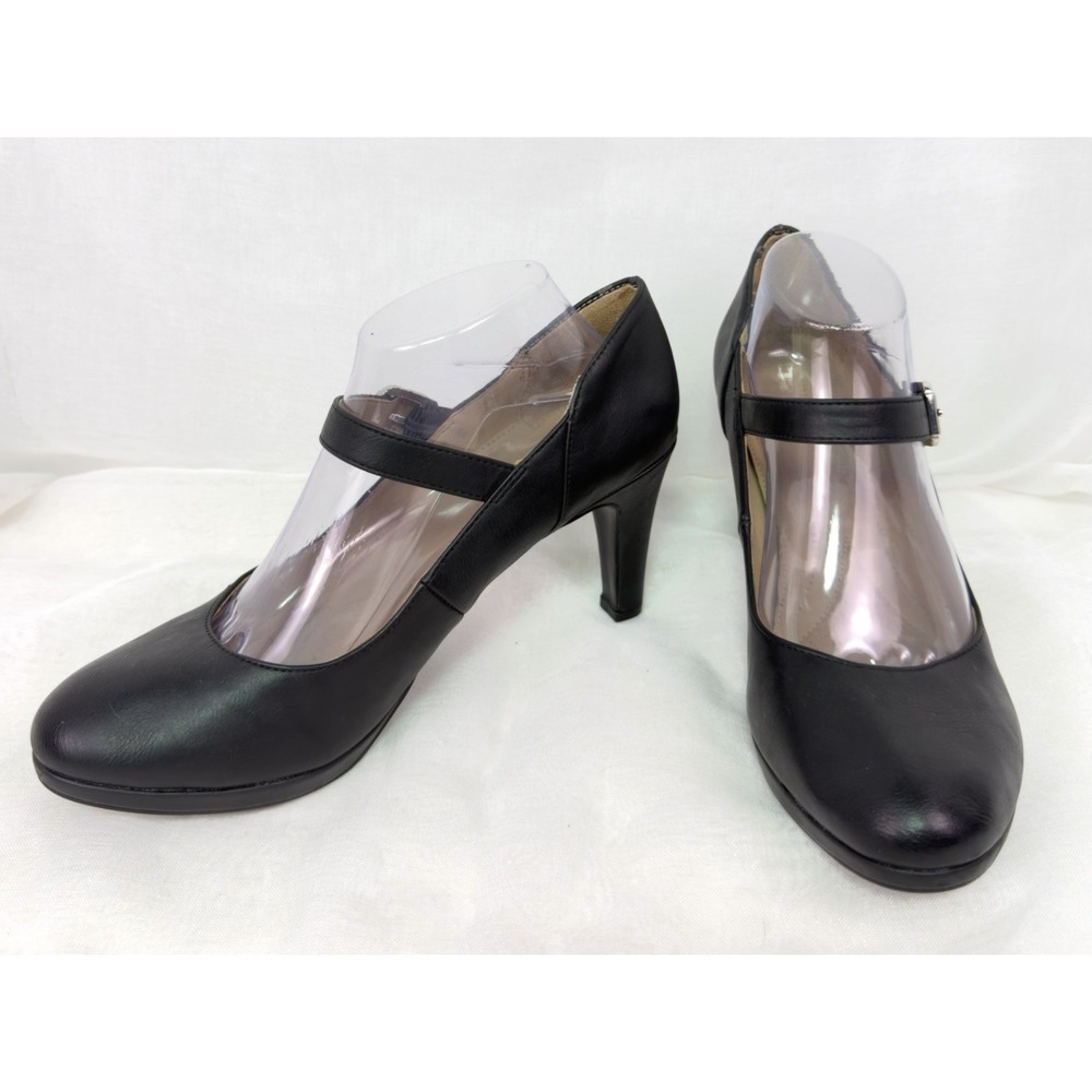 Naturalizer Pascal Mary Jane Pumps Womens 10M Black Comfort Heels Round Toe